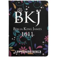 Biblia-King-James-1611-Floral-Preta---Lettering-Bible