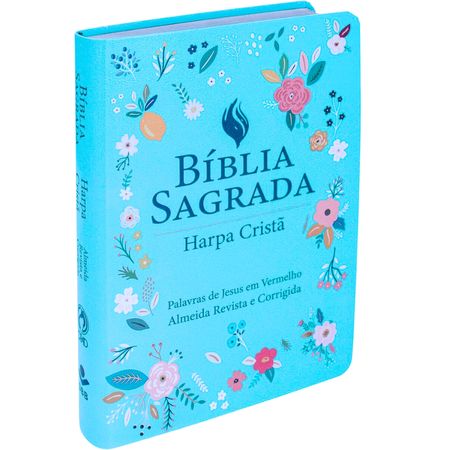 Biblia-Sagrada-RC-Letra-Grande-com-Harpa-Crista-Floral-Luxo-Ciano