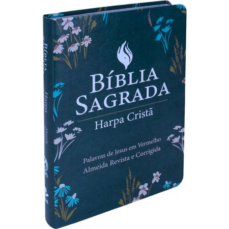 Biblia-Sagrada-com-Harpa-Crista---Letra-Grande-Semi-Flexivel---Floral-Rosa